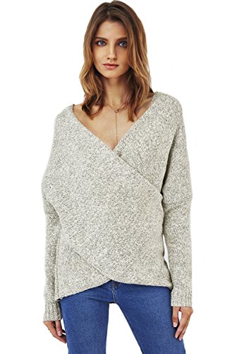 CUPSHE Fashion Women Front Cross Plunging Sweater