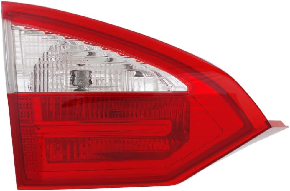 For Ford Fiesta 2014 15 16 17 18 2019 Tail Light Driver Side | Inner | Clear & Red Lens | Sedan | CAPA Certified | Replacement For FO2802109 | D2BZ13405D, D2BZ13405C