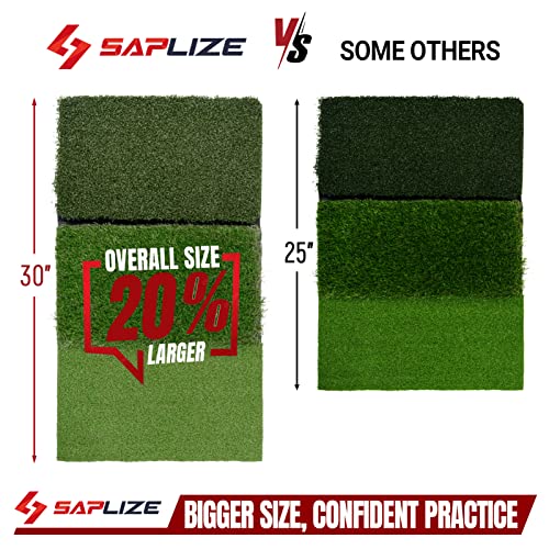 Saplize 30"X15" Foldable 3-In-1 Golf Hitting Mat, Tight Lie, Rough And Fairway For Driving, Chipping, And Putting Training, Portable Golf Practice Tri-Turf Grass Mat #TOP1