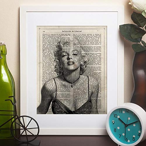 Nacnic Póster de Marilyn Monroe posando. Lâminas de personagens importantes. Pósteres de músicos, atores, inventores, exploradores, tamanho A4 com moldura