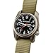 BERTUCCI® 40 mm Titanium Field Watch - A-2TS Solar Classic™ - Black dial, Forest Nylon Band - 12801