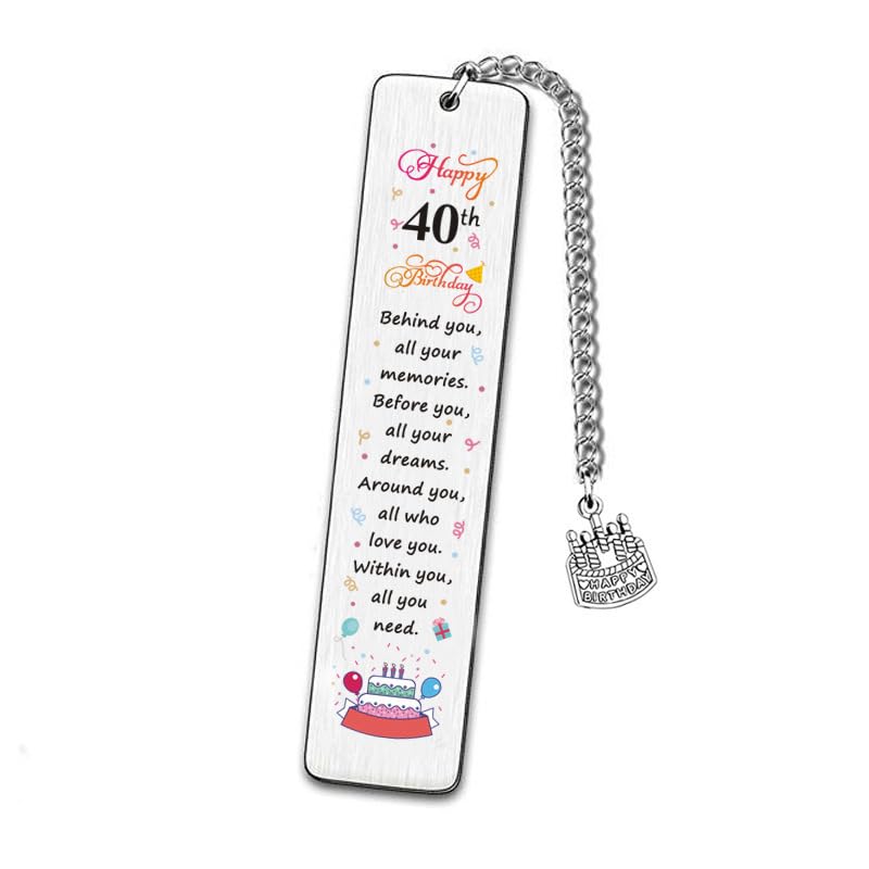 40th birthday bookmarks for women and men, 40th birthday gift for 40th birthday aunt and son behind you all your memories, bookmark for