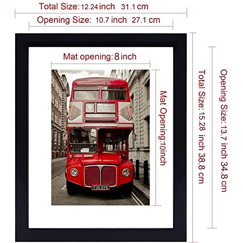 Hegaty Black 11X14 Picture Frame Set Of 3, Display Pictures 8X10 With Mat Or 11X14 Without Mat For Wall Mounting Display #TOP3