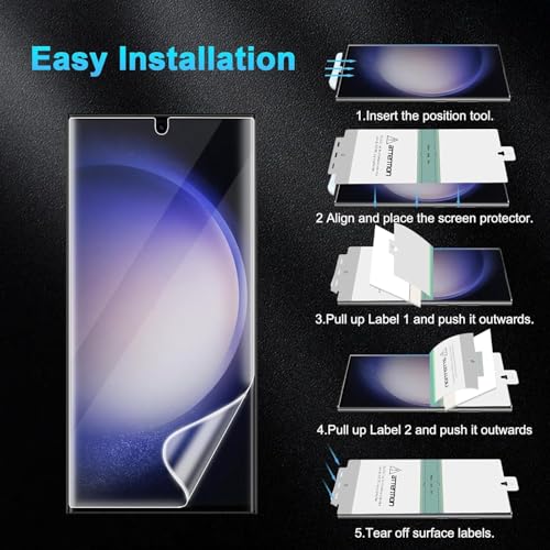 Image of SHILD - (2 Pack Screen Protector Guard for Samsung S23 Ultra Perfect - Fits Design (6.8-inch Screen Size) | Transparent Screen Guard For Galaxy S23 Ultra - Fingerprint Support /S PEN Compatible /HD