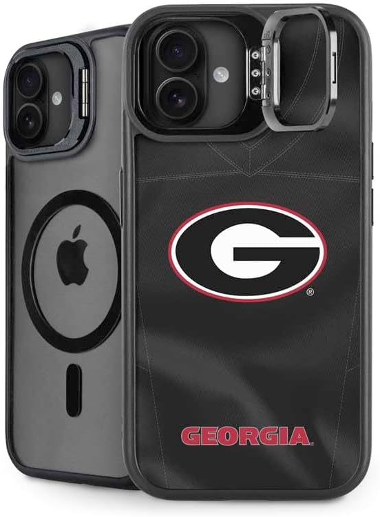 Skinit Kickstand Phone Case Compatible with iPhone 16 - Officially Licensed University of Georgia Bulldogs Design