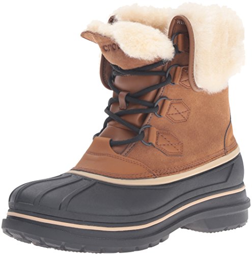 crocs Men's AllCast II Luxe Snow Boot, Wheat/Black, 11 M US