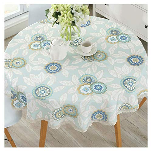 Nappe ronde imperméable en coton mélangé style simple diamètre 90cm