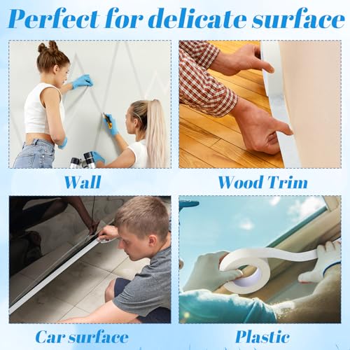 Image of Gilprop 25 Rolls White Painters Tape Bulk Masking Tape 0.7 Inch x 22 Yard (550 Total Yards) Adhesive Masking Scribing painting supplies for Walls Kitchen Home DIY Artist Craft Arts