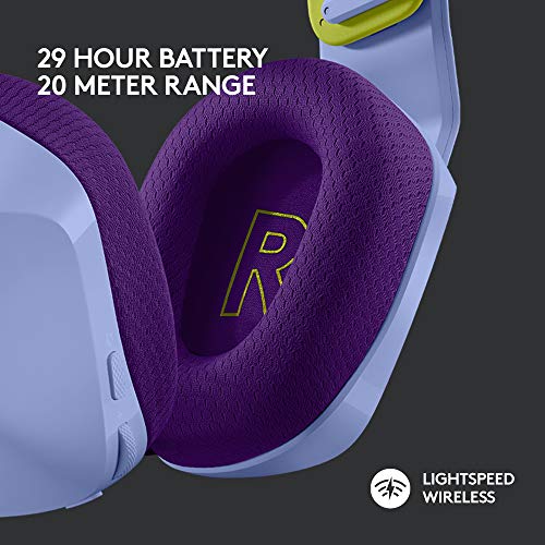 Image of Logitech G733 Lightspeed Wireless Gaming Headset with Suspension Headband, LIGHTSYNC RGB, Blue VO!CE mic Technology and PRO-G Audio Drivers-Lilac