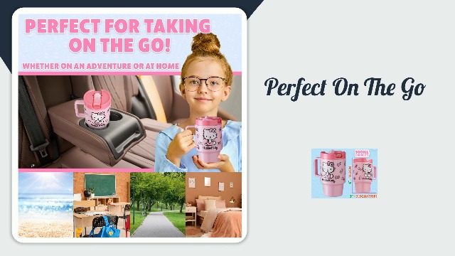 Get Trend Hello Kitty Sanrio Borraccia con Manico e Cannuccia, 500ml A Prova di Perdite Senza BPA Tazza Plastica, Riutilizzabile Travel Mug per Bevande Fredde (Rosa Hello Kitty