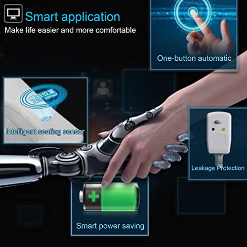 JYMYGS Electronic Bidet Toilet Seat Elongated Smart Heated Toilet Seat, Temperature Controlled Wash, Warm Air Dryer, Smart Touch Panel, Adjustable Warm Water Function, LON007MKJ - Image 5