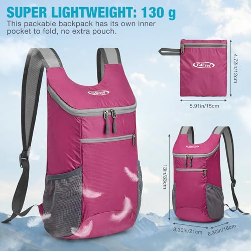 Image of G4Free Lightweight Packable Hiking Backpack for Men Women Small Hiking Daypacks Foldable Shoulder Pack Casual Outdoor Bag 11L