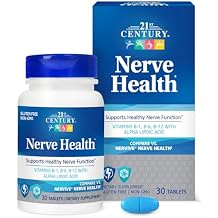 21st Century Nerve Health Tablets 30 Count, Alpha Lipoic Acid 300mg, B1, B6, B12 Vitamins for Nerve Function Support, Antioxidant ALA Supplement, Gluten Free. Non-GMO, Vegan