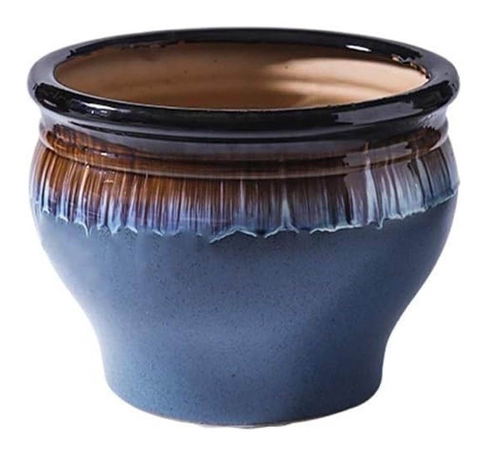 Wisząca donica na balkonie Prostota Dekoracja stołu Rośliny doniczkowe Ceramiczne doniczki na rośliny, Okrągłe doniczki z dużymi ustami (C 48 * 48 * 35.2CM)