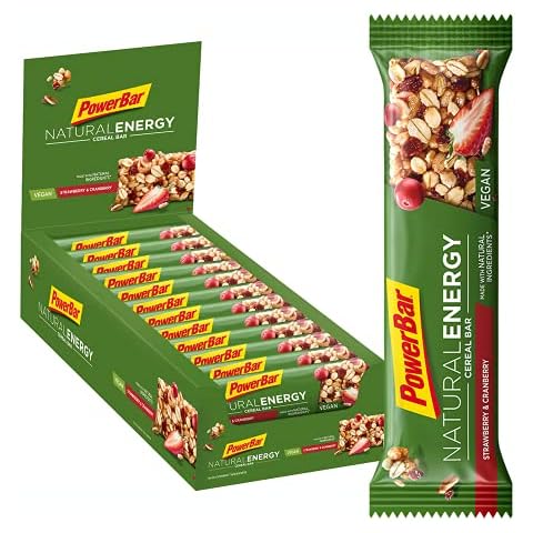 Powerbar Natural Energy Cereal Strawberry & Cranberry 24x40g - Vegan Carbohydrate Energy Bar + Magnesium Cover
