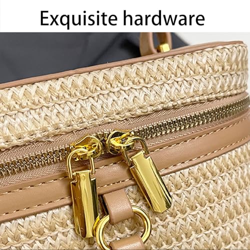 Summer Straw Crossbody Bags For Women Basket Purse Box Purse Bucket Bag Shoulder Straw Vacation Handbags2