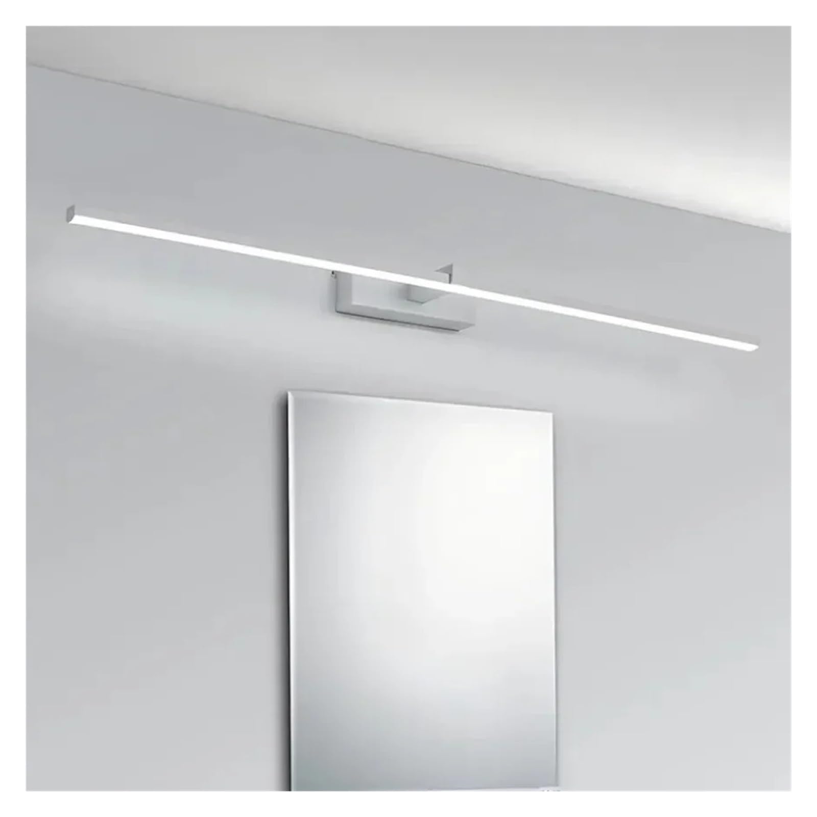Elegante Lampada da Parete a LED da 100 cm con Specchio, in Alluminio, per Bagno, con Luce Calda e Atmosfera Accogliente. Elegante complemento d'arredo per Esposizione di opere d'a