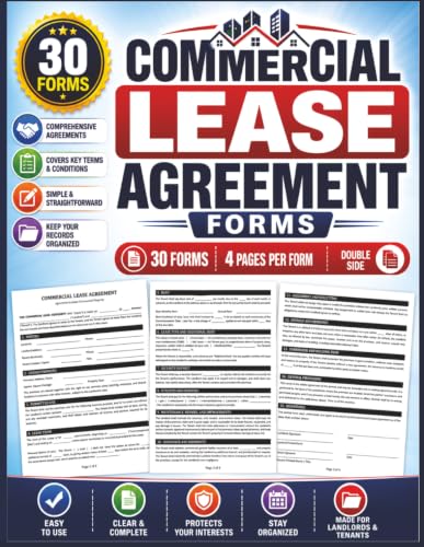 Commercial Lease Agreement Forms: Business Property Rental Contract between Landlord and Tenant. Reasl Estate Tenancy Docs