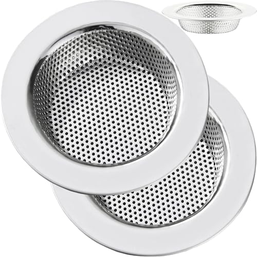 LASSHSWA Kitchen Sink Strainer, Kitchen Sink Drain Strainer Stainless Steel, Sink Strainers for Kitchen Sinks with Large Wide Rim 4.5" Diameter (2 PCS), Canada