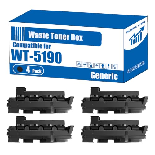 Image of Compatible for Kyocera WT-5190 Waste Toner Box TASKalfa 306 ci 307 ci 308 ci 356 ci 358 ci Printers, High Yield 44000 Pages, Accurate Imaging Rich Colors (4 Pack Black)