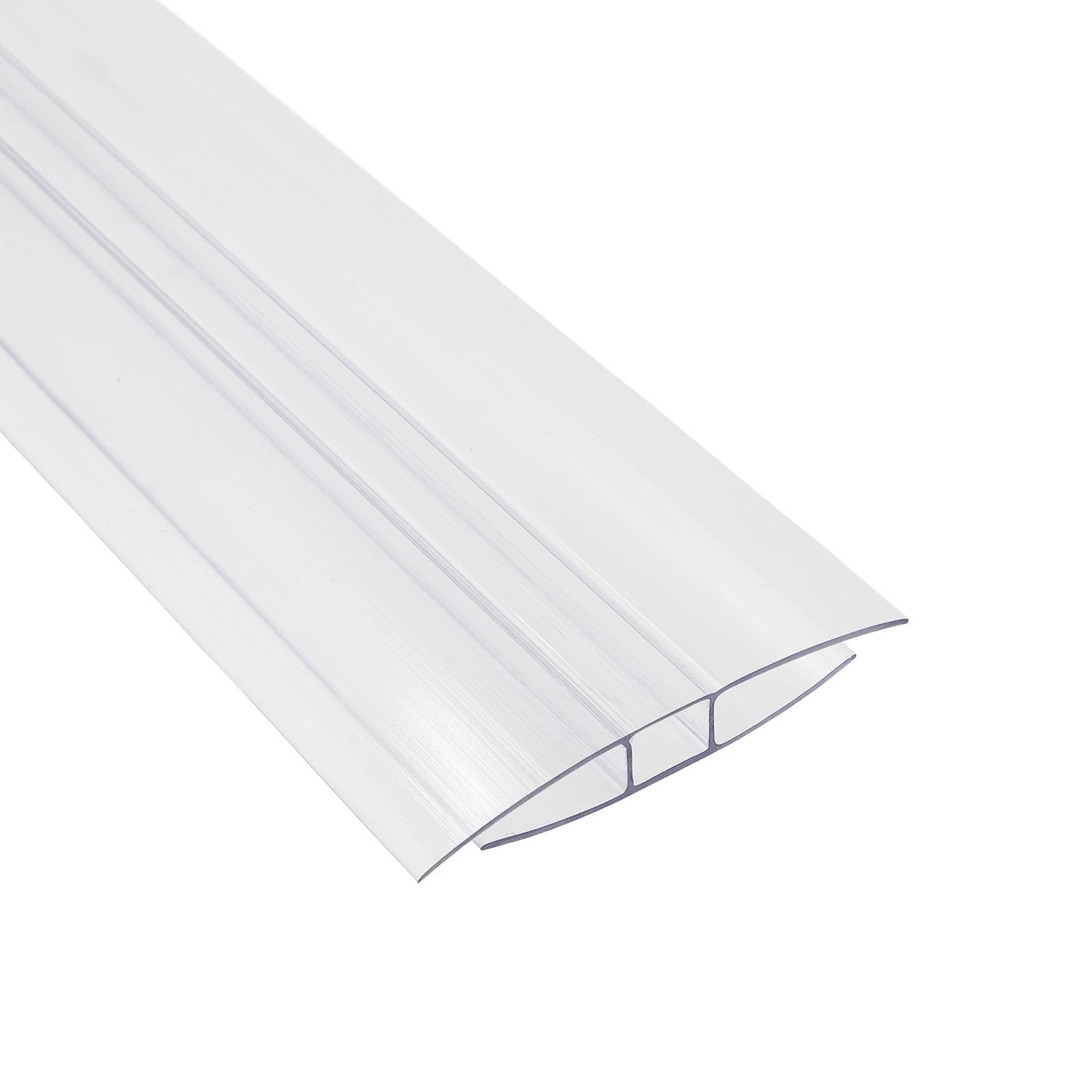 Clear H-Section Polycarbonate Sheet Joining Strip Muntin - 6mm, 3m