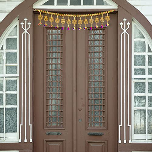 Toran Bandanwar Ganesh Pompom Diwal Door Wall Hanging Traditional Indian Home Office Temple Deepawali Festival Décor Decoration & Gifting Size- 36 inches - Image 2