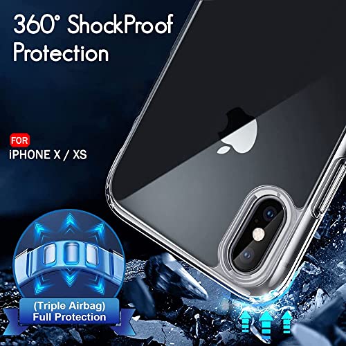 Image of TheGiftKart Ultra-Hybrid Crystal Clear Back Case Cover for iPhone X /XS | Shockproof Design | Hard Back Cover Case for iPhone X /XS (PC & TPU, Transparent)