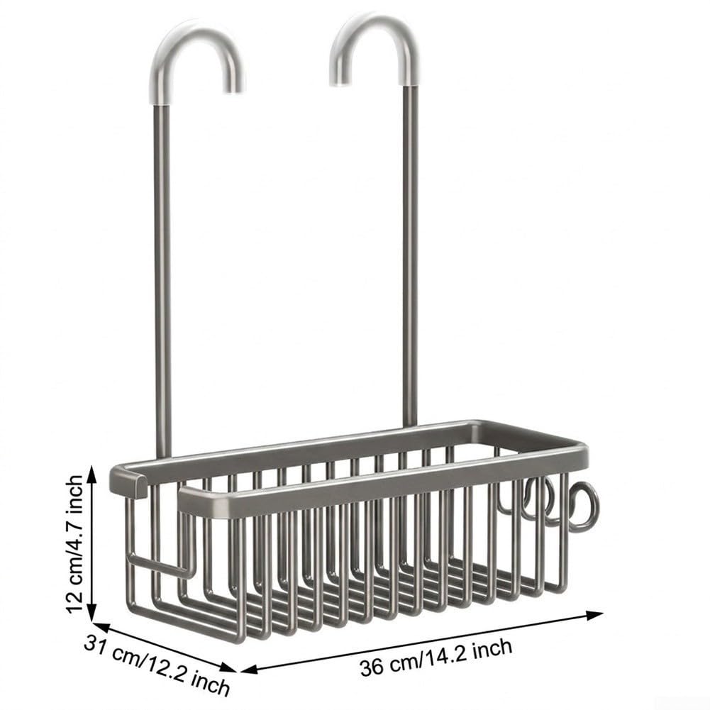 Organizer Bagno Appendibile Antiruggine in Alluminio Spaziale