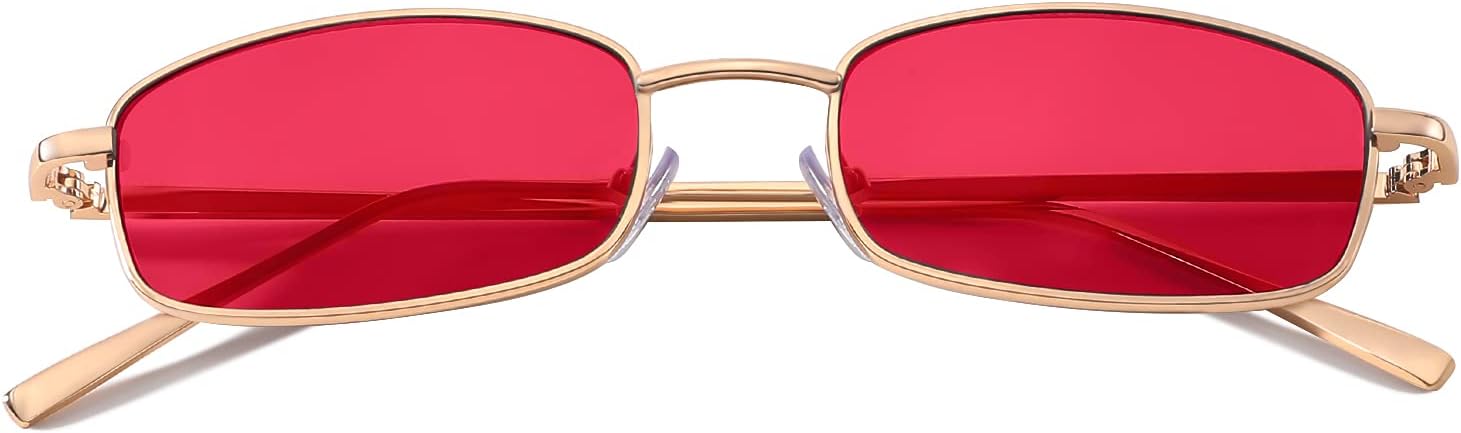 FEISEDY Vintage Small Rectangle Sunglasses Women Men Retro Trendy Square Metal Frame Sun Glasses B2295 - Image 2