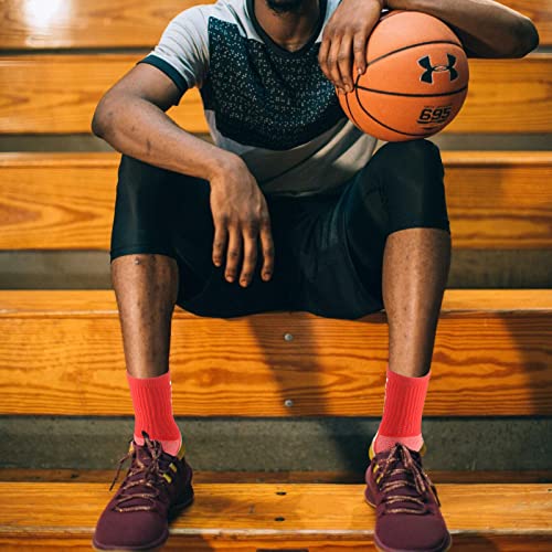 Elfcool Grip Socks Soccer, 6 Pairs Non-Slip Soccer Grip Socks For Men Or Women, Cushioned Athletic Non-Skid Crew Soccer Socks With Arch Support Mesh Ventilating For Running, Hiking (Mixed-Color) #TOP5