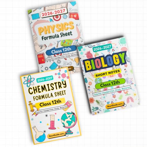 Image of Class 12 PCB Combo 2026-27 | Physics & Chemistry Formula Sheets + Biology Short Notes | Handwritten Colorful Notes Book Set | CBSE NCERT Quick Revision Guide