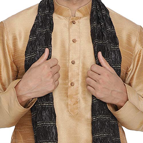 Image of VASTRAMAY Men's Burgandy Silk Blend Only Kurta