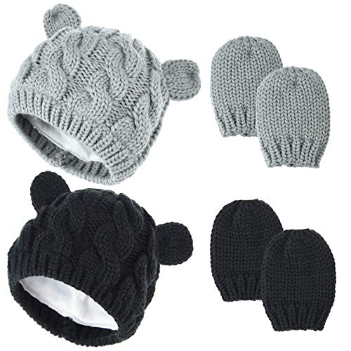 2 Set Newborn Winter Beanie Hats Gl…