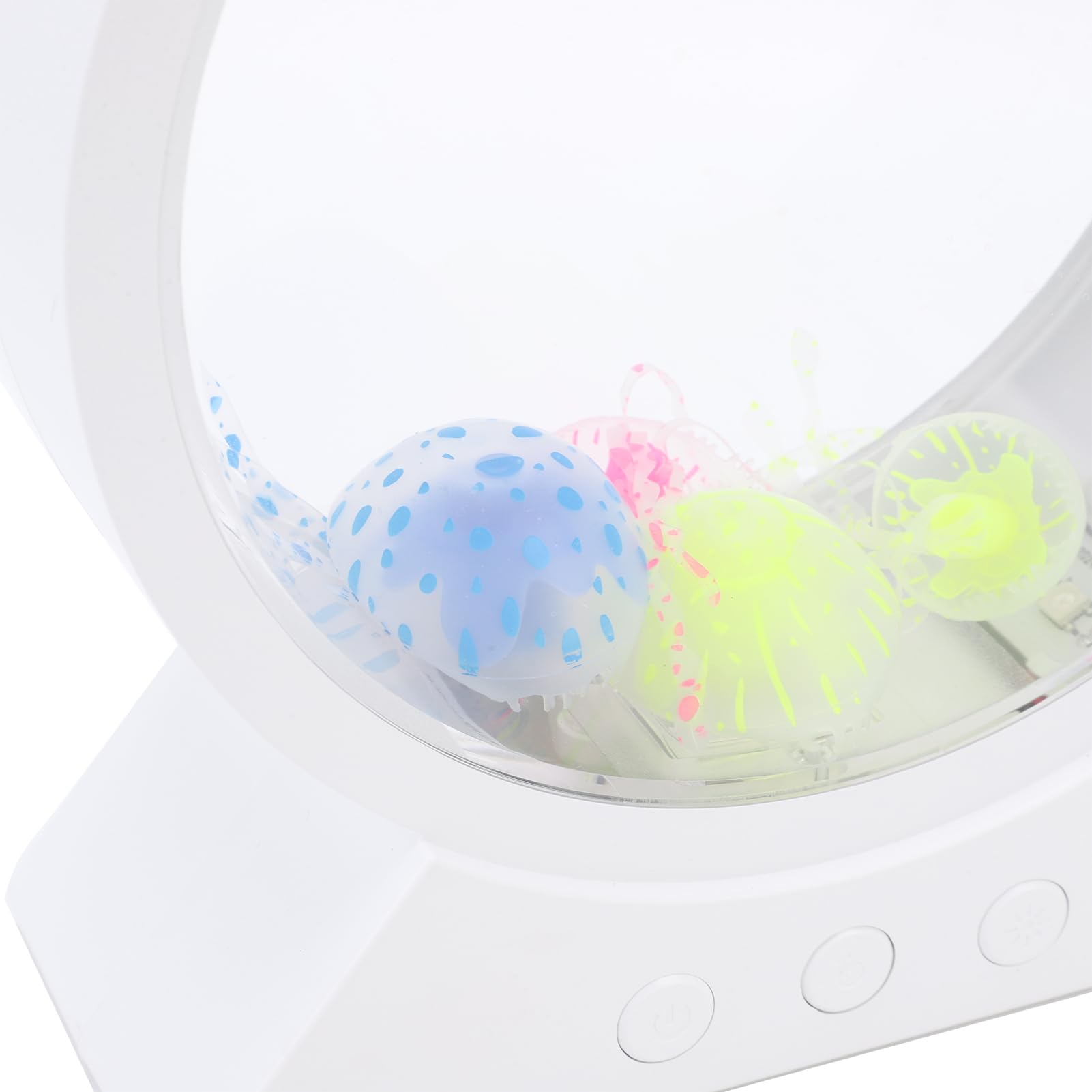 Sxhlseller LED-Quallenlampe, 7-Farbige RGB-Wechselbeleuchtung, Rundes Aquarium-Stimmungslicht für Schlafzimmerdekoration, Geräuschloser Motortank für Kinder (Weiß)