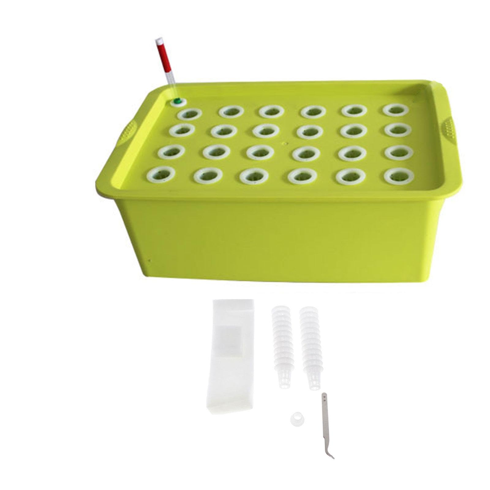 Hydroponisches Indoor Anbauset, 24 Löcher, Pflanzgefäße, Töpfe, Hydroponik System Anbauset, für Garten, Parterre, Balkon, Salat, Obst, Grün