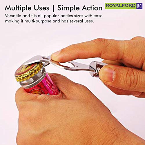 فتاحة زجاجات مصنوعة من الفولاذ المقاوم للصدأ من رويال فورد مع مفتاح كورش شوكة وفتاحة زجاجات، من الفلين، مع مقبض