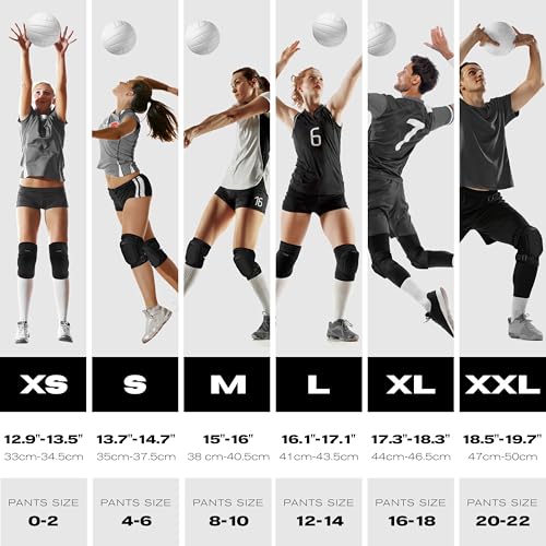 Queen Wear Volleyball Knee Pads for Men and Women – Perfect Protection for Indoor Sports, Ballet, Modern Dance – Sleek Black 4Pro (M)