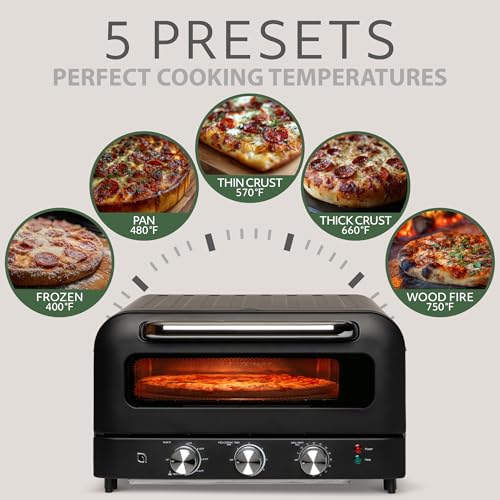 Image of WILLOW Eco Series Electric Indoor Pizza Oven - 1800W, 5 Presets, Heats up to 750F, Countertop Pizza Maker with 12 inch Ceramic Stone for Pizzeria-Style Crust, Scraper and Cutter Included Horno Para Pizza