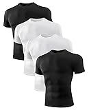 Men's Compression Shirts 1/2/4 Pack, Workout Gym Shirt Short Sleeve, Moisture Wicking Active Fit Base Layer T-Shirt