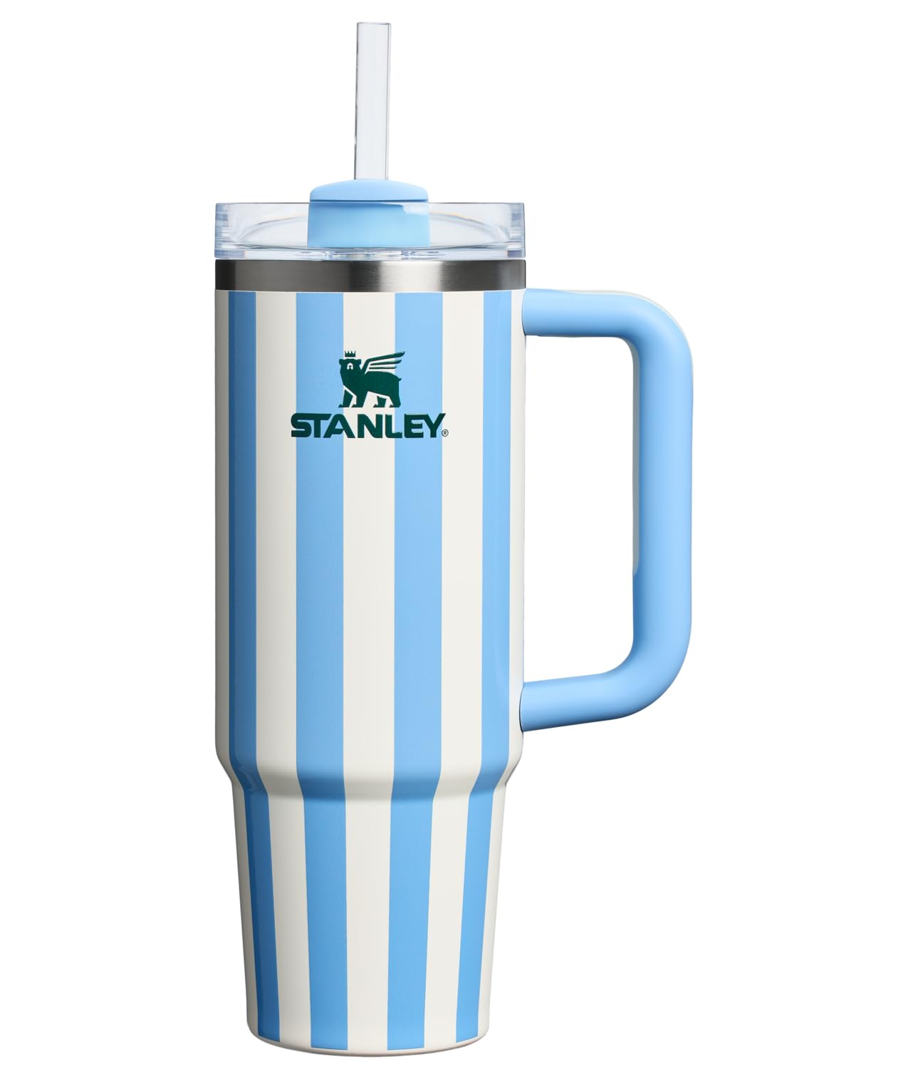 Stanley Quencher H2.0 Tumbler with Handle and Straw 30 oz | Flowstate 3-Position Lid | Cup Holder Compatible for Travel | Insulated Stainless Steel Cup | BPA-Free | Cornflower Cabana Gloss