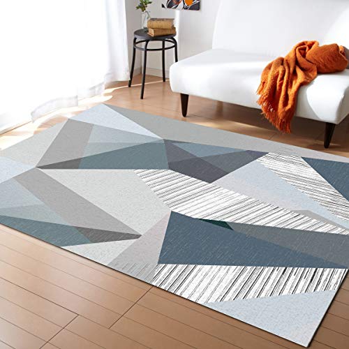Alfombra De Dormitorio Nordic Chic Geométrico Triángulo 3D Cuadros Abstractos Bloques De Color Fácil Limpieza Alfombra Entrada Atrapar Suciedad,Duradero Alfombrilla para Oficina 120X160Cm