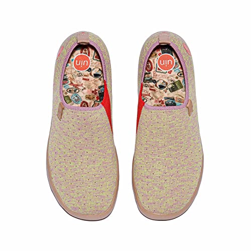 UIN Women's Slip Ons Lightweight Flats Sneakers Walking Casual Loafers Solid Color Travel Shoes