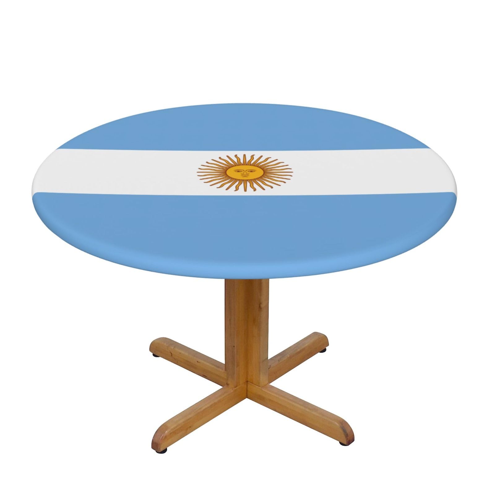 Argentine Flag Print Oxford Wipeable Tablecloth Oil-Resistant Outdoor Table Cover Reusable Birthday Table Protector