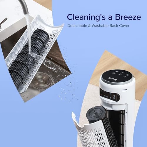 Levoit 25dB Tower Fan for Bedroom, 26ft/s Velocity Standing Fan, 90° Oscillating Cooling Fans for Home, 12 Speeds, LED Display, 4 Modes, 12H Timer, Bladeless, Remote Control, 36 inch - 5