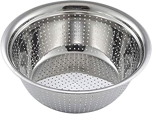 ECVV Stainless Steel Strainer Basket Fruit Vegetable Washing Bowl Metal Sink Strainer Mesh Colander Drain Net Basket | 26cm | SILVER