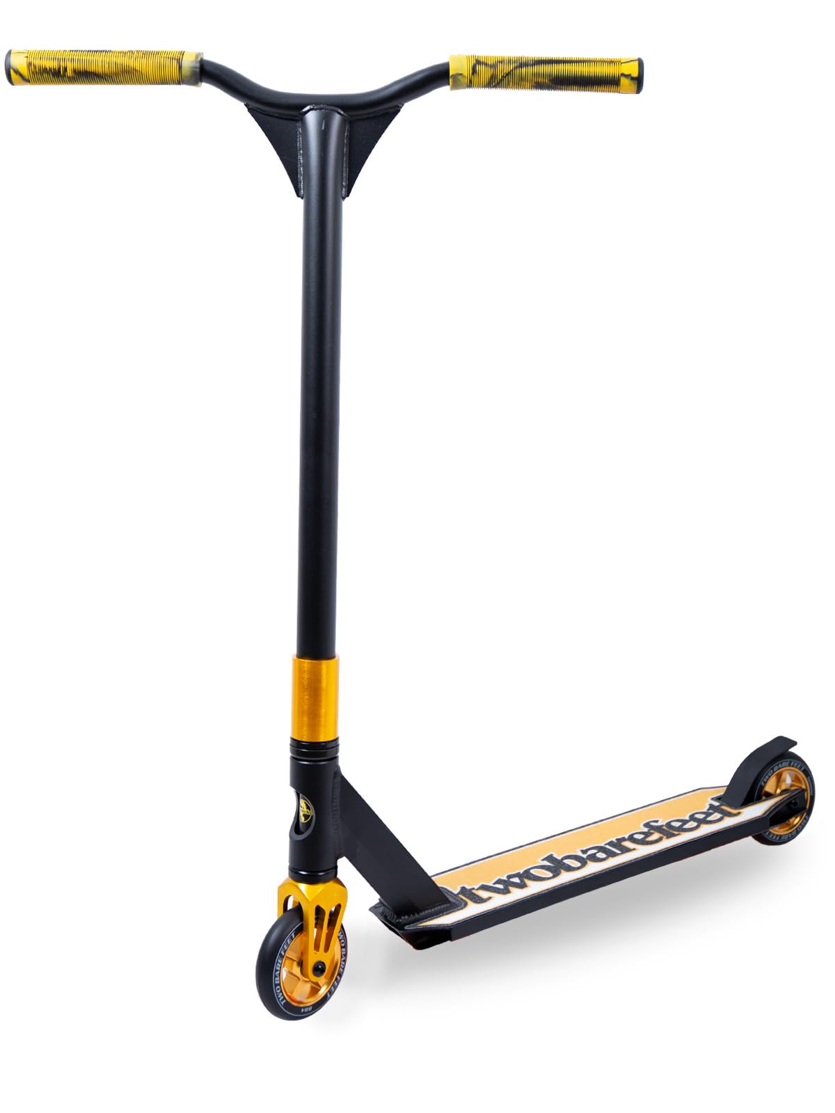 Two Bare Feet Metropolis & Terra Firma Model Stunt Scooter for Kids, Teens & Adults - Durable Freestyle Scooters with ABEC-9 Bearings, 360° Spin, 100mm Wheels (Metropolis Black/Gold)