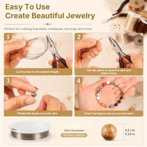 Image of HASTHIP Jewelry Making Supplies Kit with Pliers Findings Beading Wires