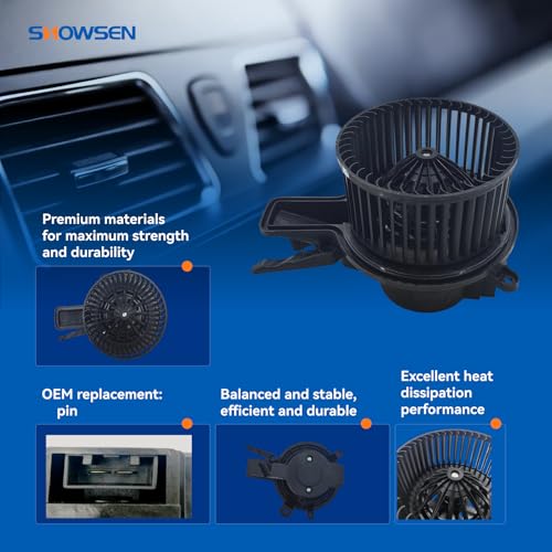 Image of SHOWSEN 76977 AC Heater Blower Motor with Fan Compatible with 2008-2024 Buick Enclave,2007-2020 Chevy Tahoe,2009-2023 Traverse,2007-2020 Yukon /Cadillac Escalade OE# 84156077