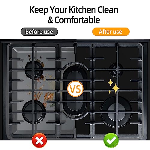 Stove Cover - Reusable Stove Covers For Gas Stove Top For Samsung Gas Range With 2Pcs Stove Gap Covers - Non-Stick Washable Gas Stove Liners Compatible With Samsung Gas Stove - Thumbnail 7