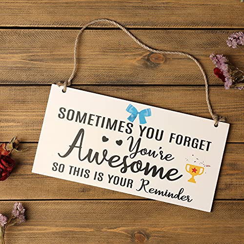 Birthday Gifts for Friends and Woman Inspirational Funny Gift 12  x 6  Wooden Sign Plaque You re Awesome This is Your Reminder Sign Thank You Gifts for Wall Decor Sign for Coworker,Mom & Sister